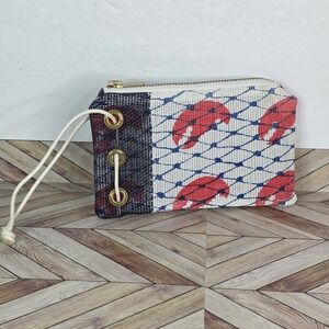 ALAINA MARIE Portland Maine MESH Lobster Clutch Handmade Makeup Travel Bag NWOT